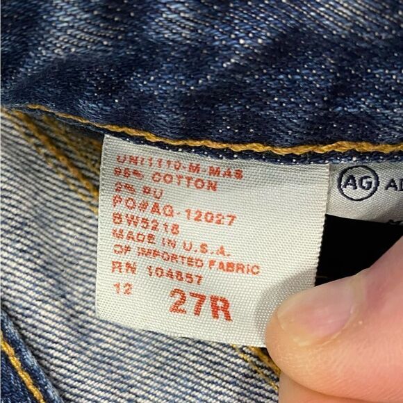 AG 27x31 The Stilt Cigarette Low Rise Distressed Stretch Jeans EUC - Picture 6 of 9